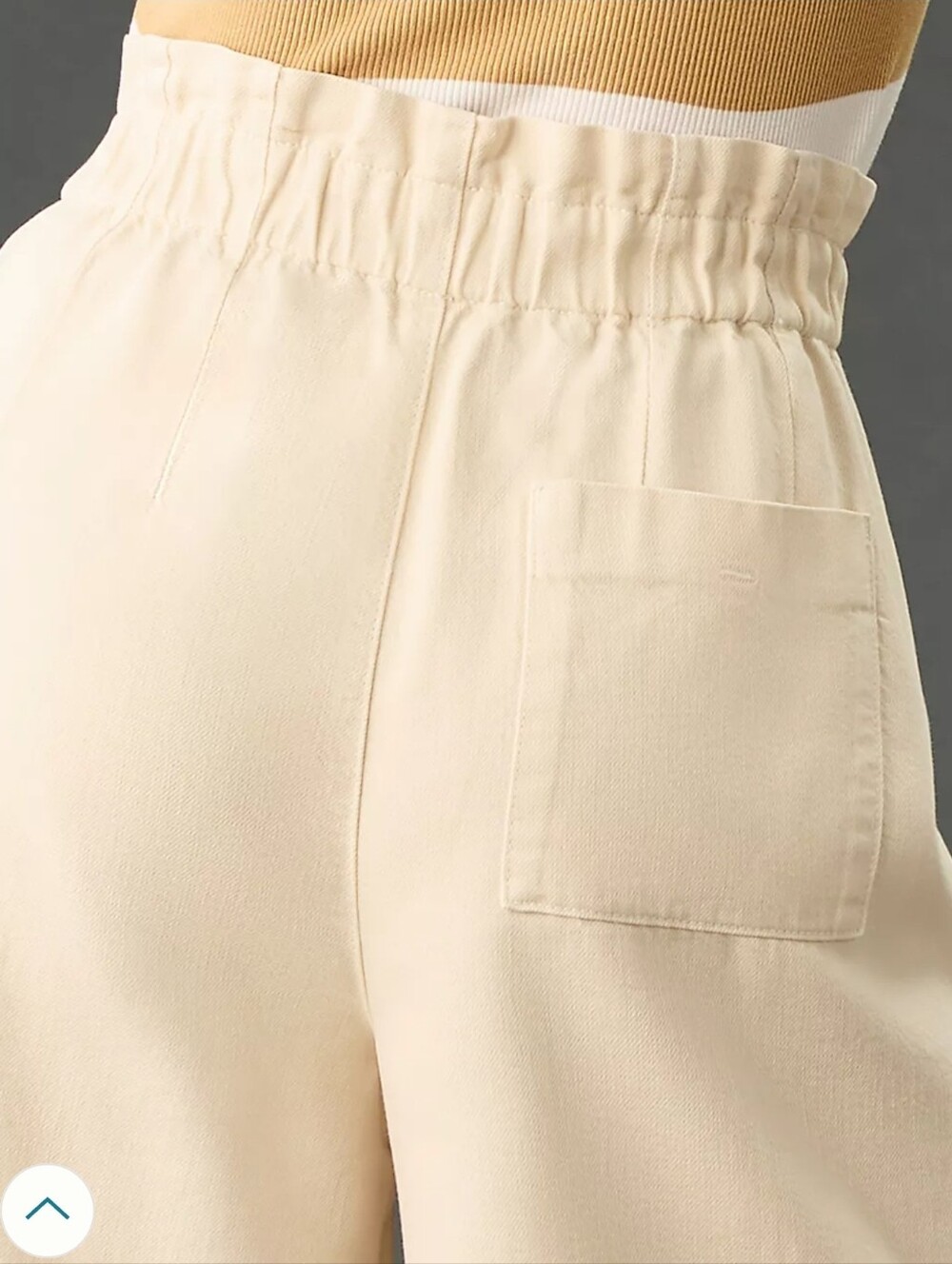 Pilcro Paperbag Waist Wide Leg Cropped Pants - Cream Size Xxs - Picture 4 of 15
